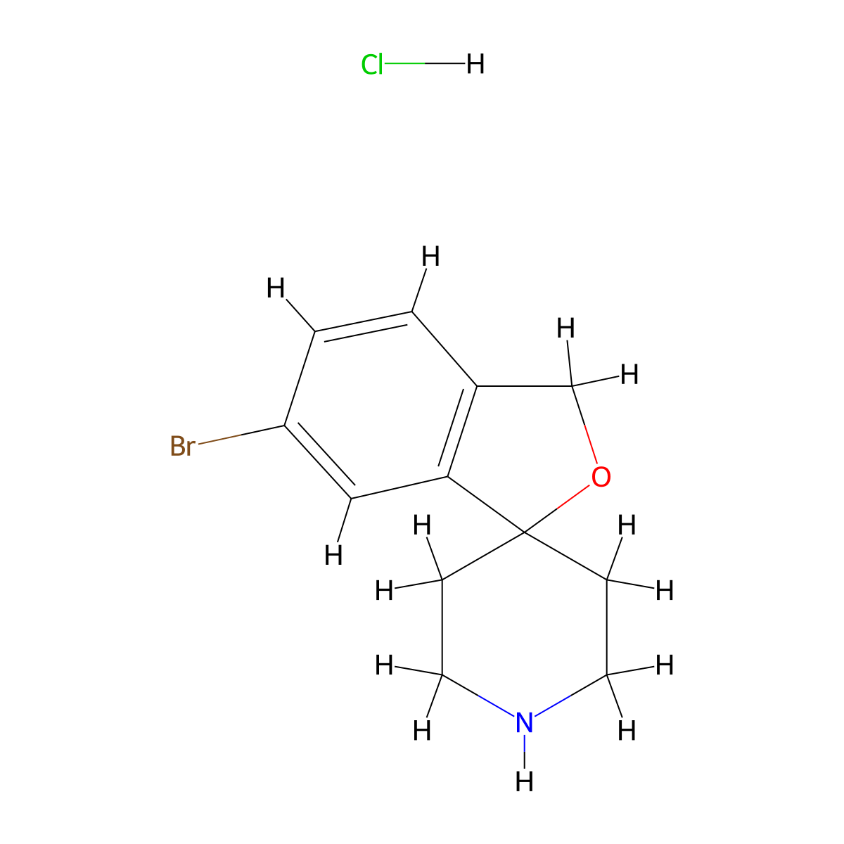 6-bromo-3H-spiro[2-benzofuran-1,4'-piperidine] hydrochloride molecular structure, CAS 3026697-29-7
