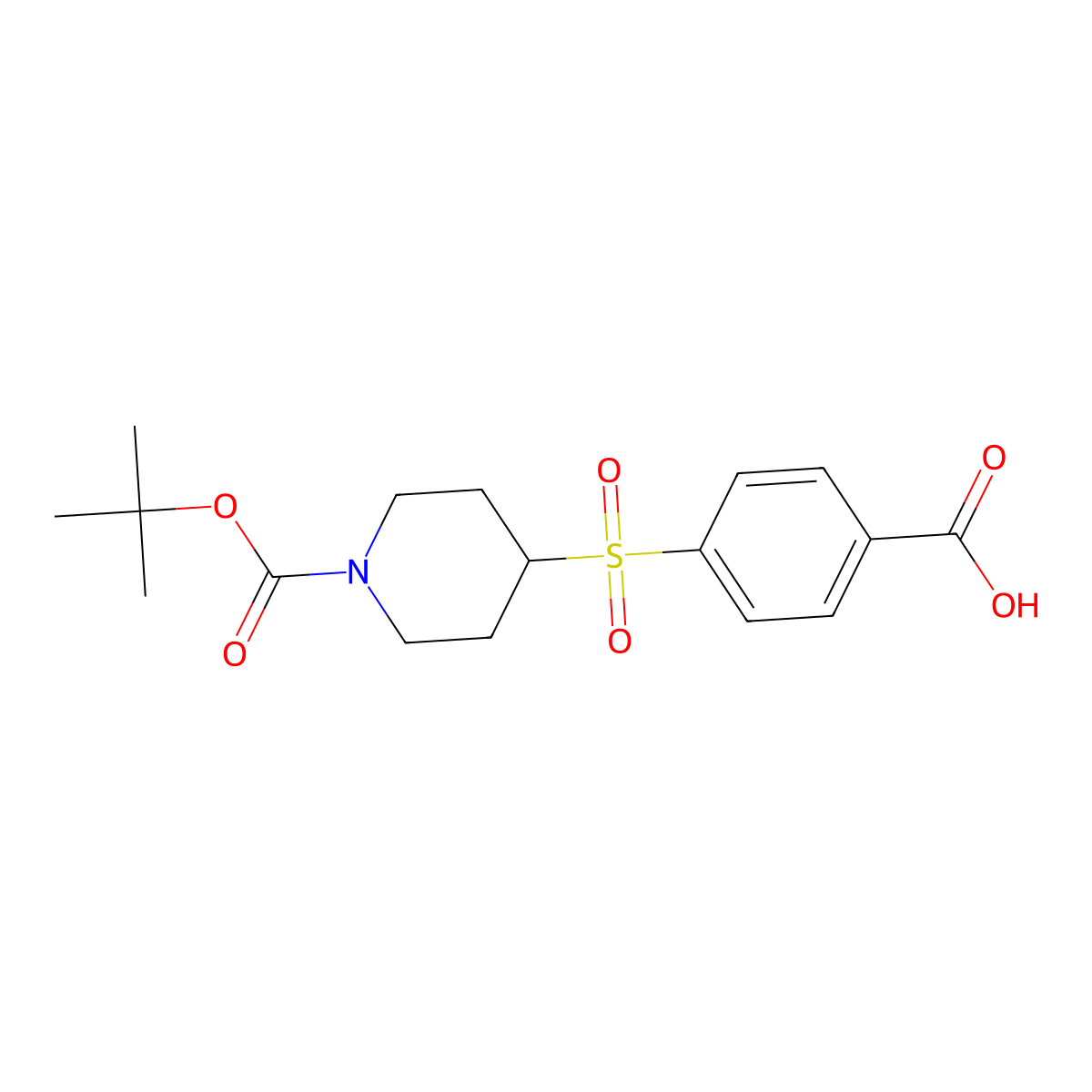 4-({1-[(Tert-butoxy)carbonyl]piperidin-4-yl}sulfonyl)benzoic acid molecular structure, CAS 3026697-31-1