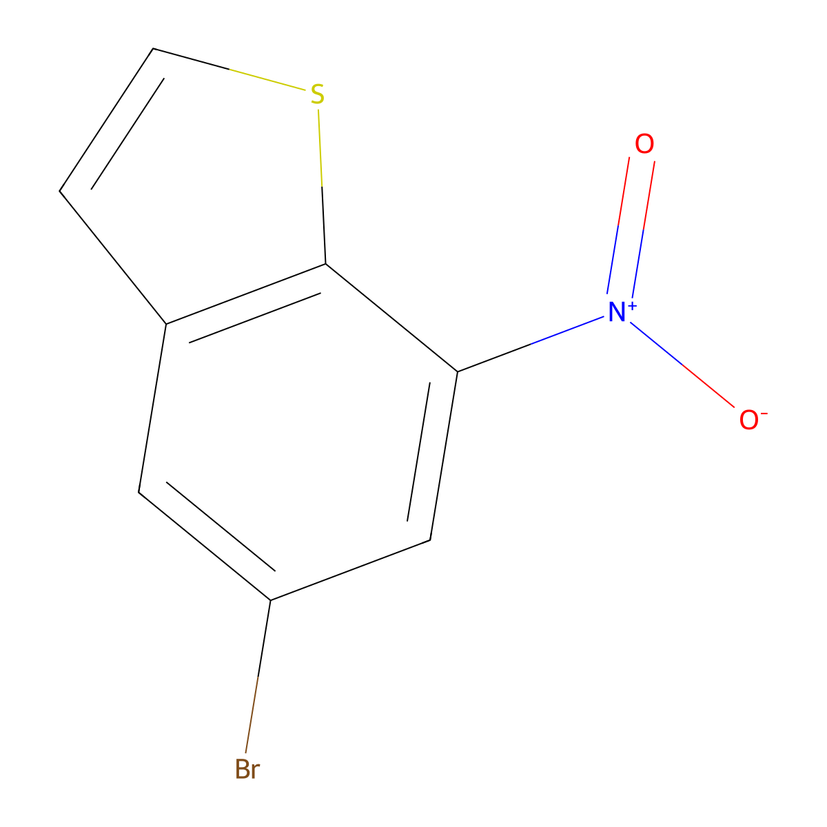5-Bromo-7-nitro-1-benzothiophene molecular structure, CAS 3026711-85-0