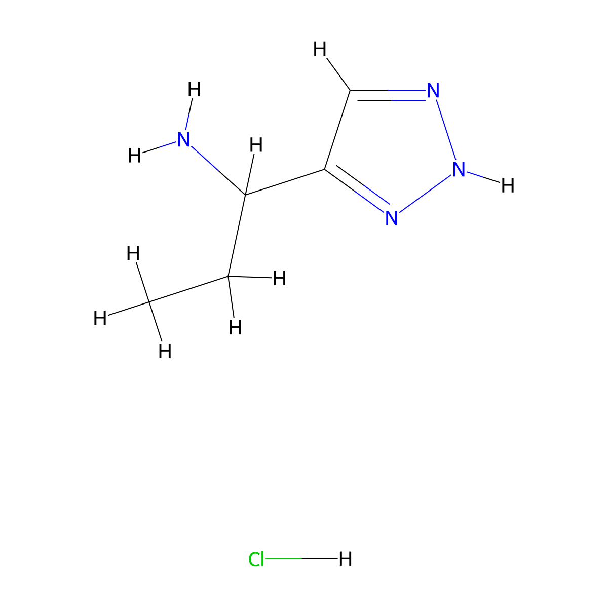 1-(2H-triazol-4-yl)propan-1-amine;hydrochloride molecular structure, CAS 3026711-90-7