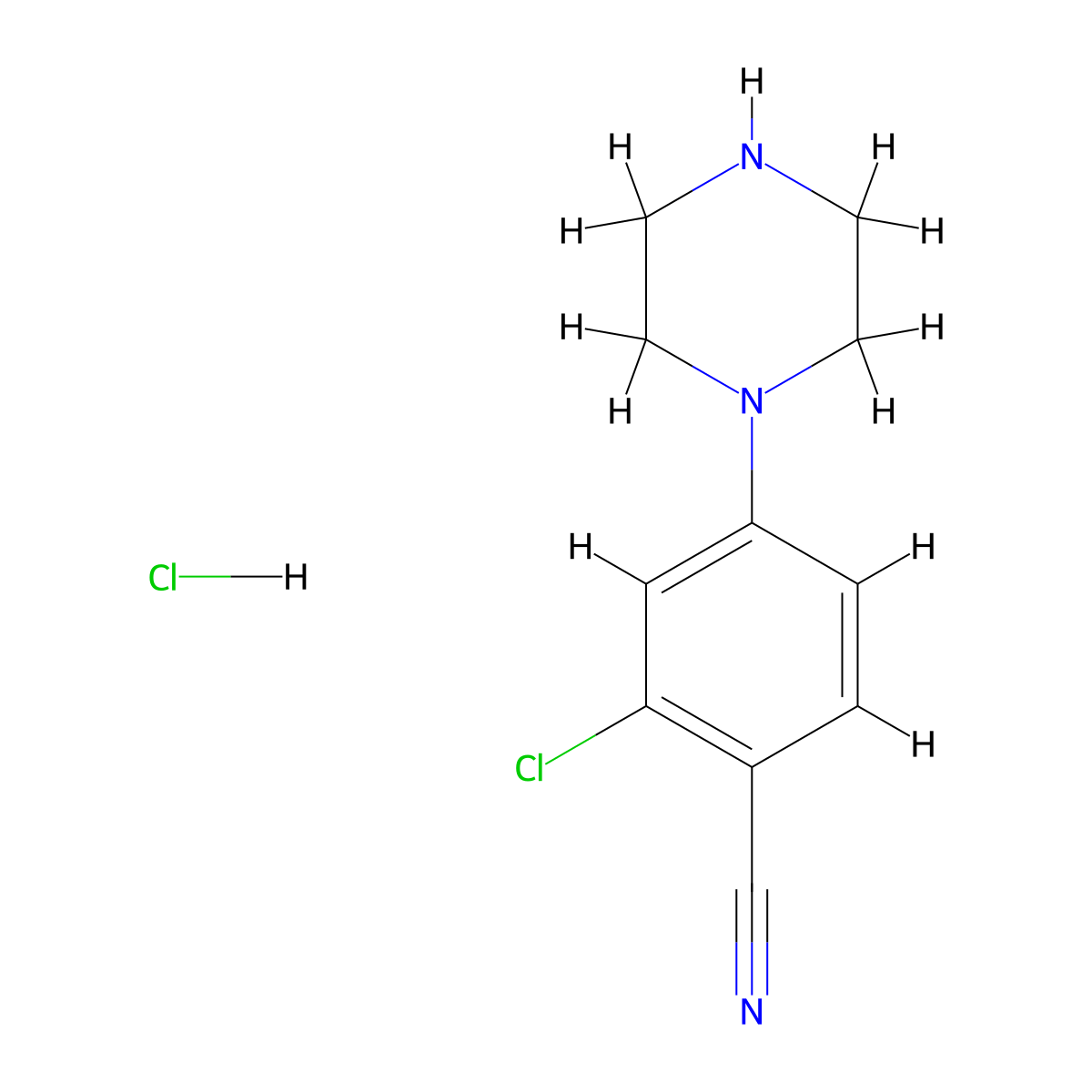 2-Chloro-4-piperazin-1-ylbenzonitrile;hydrochloride molecular structure, CAS 3026711-91-8