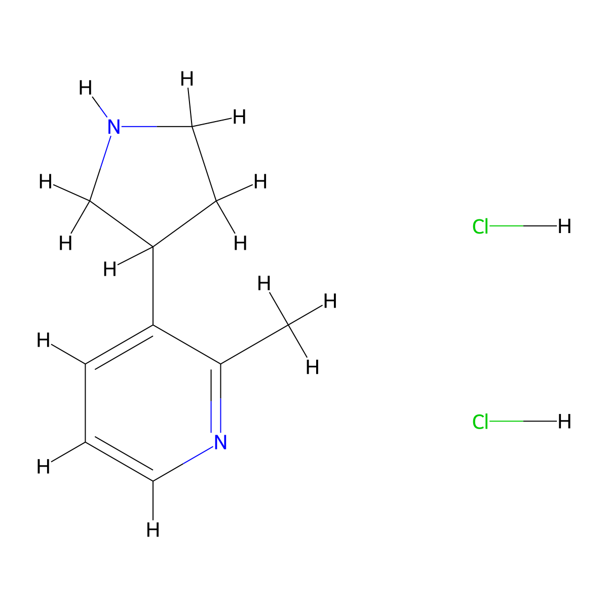 2-Methyl-3-(pyrrolidin-3-yl)pyridine dihydrochloride molecular structure, CAS 3026711-93-0