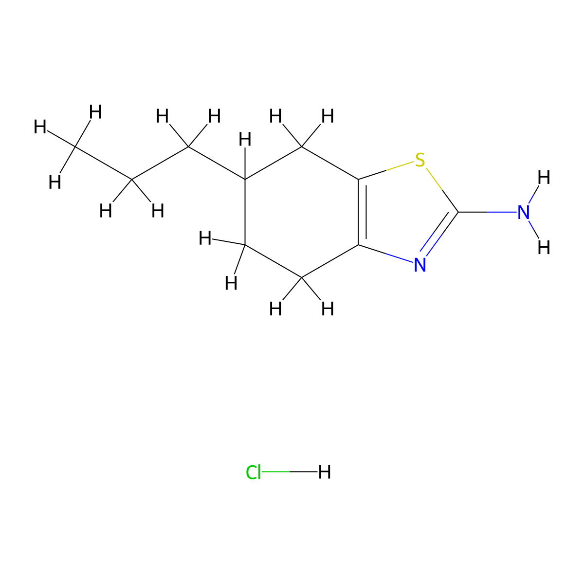6-Propyl-4,5,6,7-tetrahydrobenzo[D]thiazol-2-amine hydrochloride molecular structure, CAS 3026711-97-4