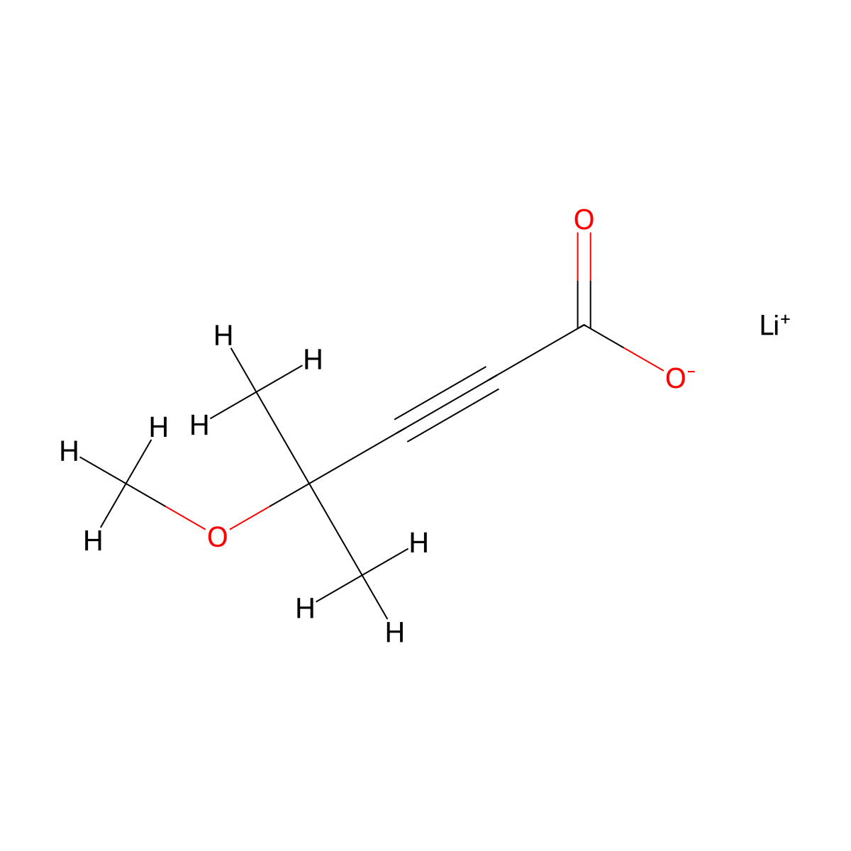 Lithium(1+) 4-methoxy-4-methylpent-2-ynoate molecular structure, CAS 3026712-05-7