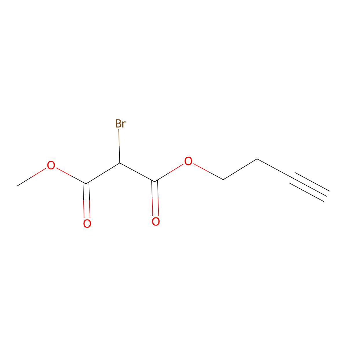 1-(But-3-YN-1-YL) 3-methyl 2-bromomalonate molecular structure, CAS 3026712-10-4