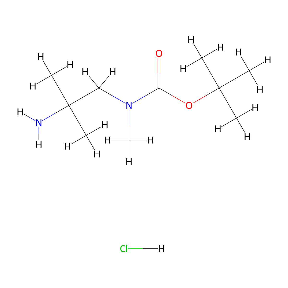 tert-butyl N-(2-amino-2-methylpropyl)-N-methylcarbamate hydrochloride molecular structure, CAS 3026712-28-4