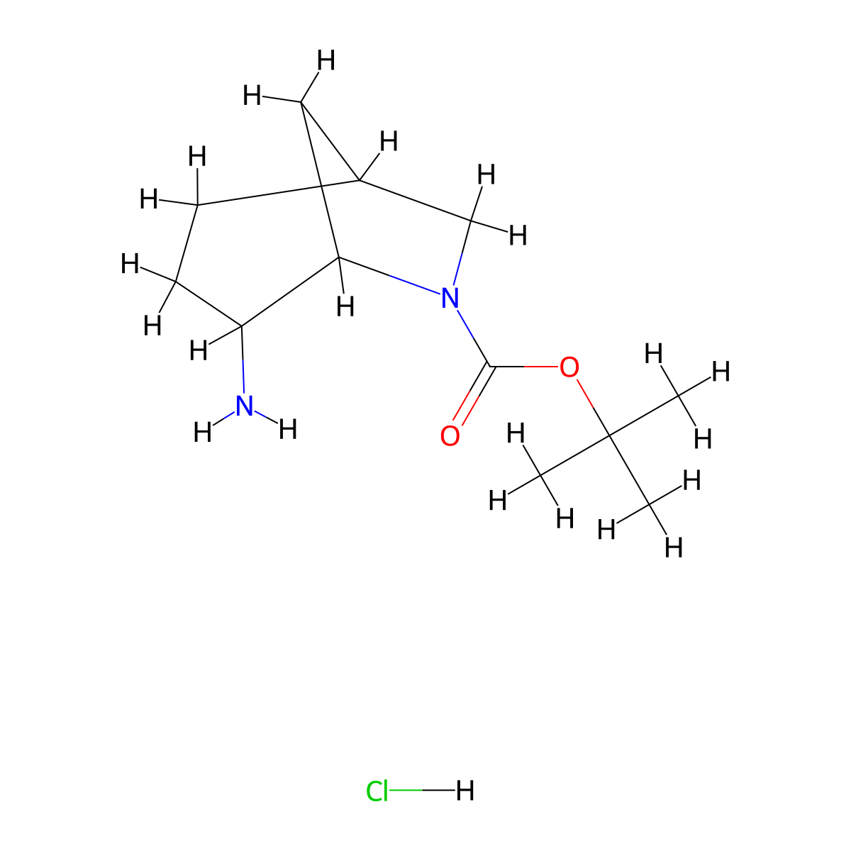 Tert-butyl 4-amino-6-azabicyclo[3.2.1]octane-6-carboxylate hydrochloride molecular structure, CAS 3026712-33-1