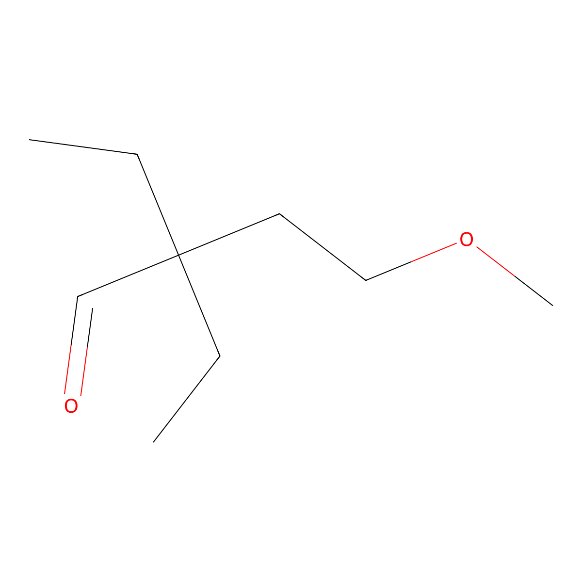 2,2-Diethyl-4-methoxybutanal molecular structure, CAS 3026712-35-3