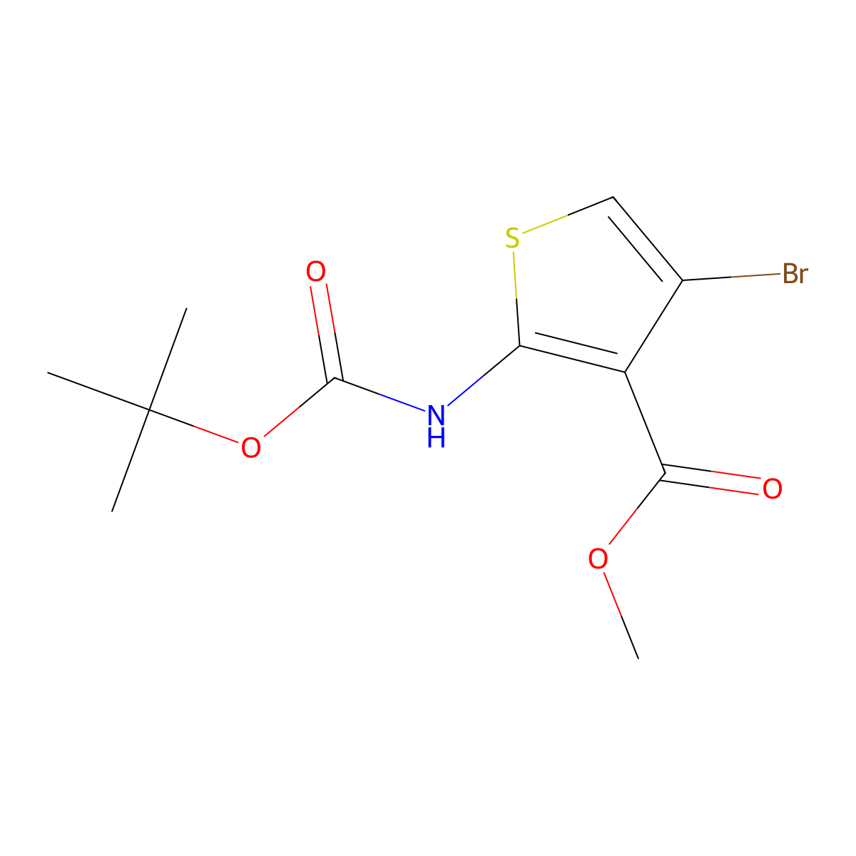Methyl 4-Bromo-2-(Boc-amino)thiophene-3-carboxylate molecular structure, CAS 3026712-39-7