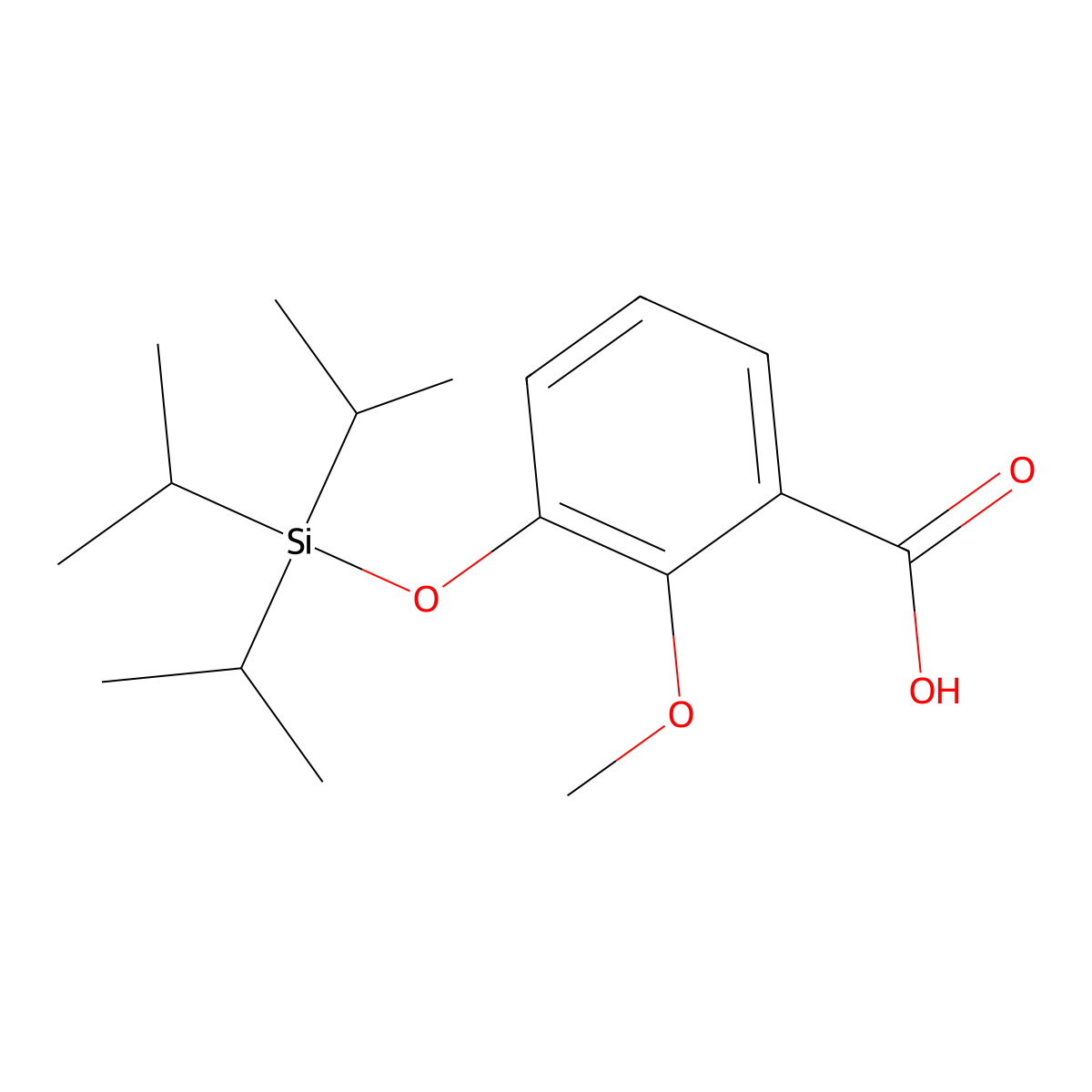 2-Methoxy-3-{[tris(propan-2-yl)silyl]oxy}benzoic acid molecular structure, CAS 3026712-42-2