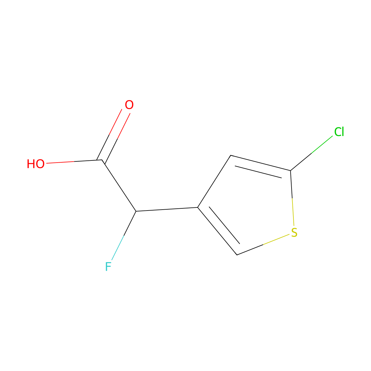 2-(5-Chlorothiophen-3-yl)-2-fluoroacetic acid molecular structure, CAS 3026712-46-6