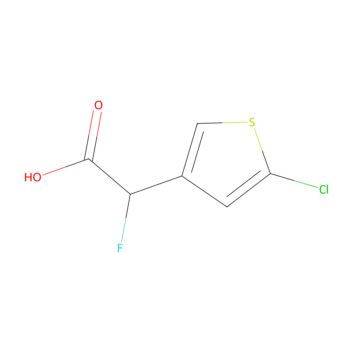 2-(5-Chlorothiophen-3-yl)-2-fluoroacetic acid molecular structure, CAS 3026712-46-6