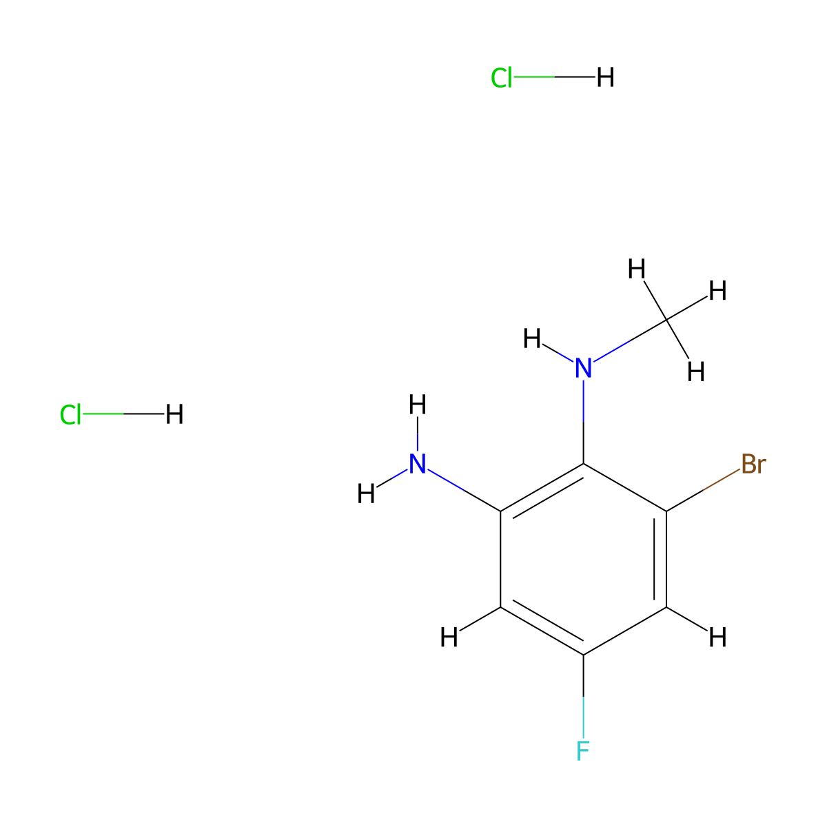 6-bromo-4-fluoro-N1-methylbenzene-1,2-diamine dihydrochloride molecular structure, CAS 3026712-51-3