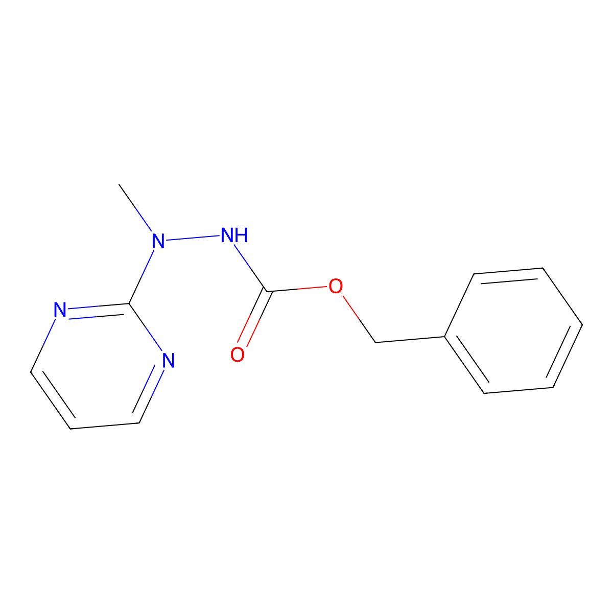 Benzyl 2-methyl-2-(pyrimidin-2-YL)hydrazinecarboxylate molecular structure, CAS 3026712-52-4