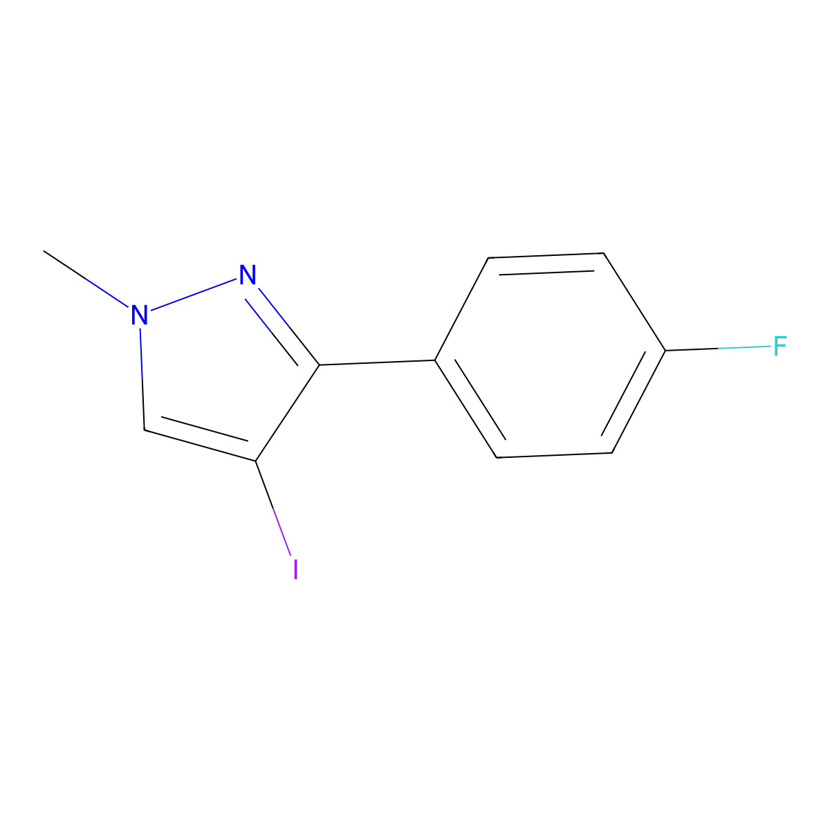 3-(4-Fluorophenyl)-4-iodo-1-methyl-1H-pyrazole molecular structure, CAS 3026712-67-1