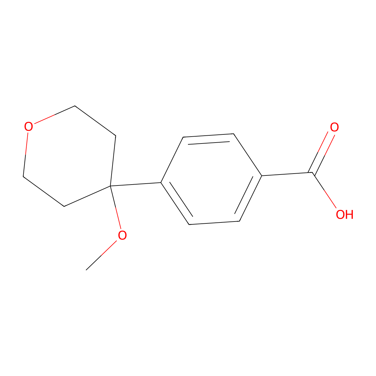 4-(4-Methoxyoxan-4-yl)benzoic acid molecular structure, CAS 3026712-72-8
