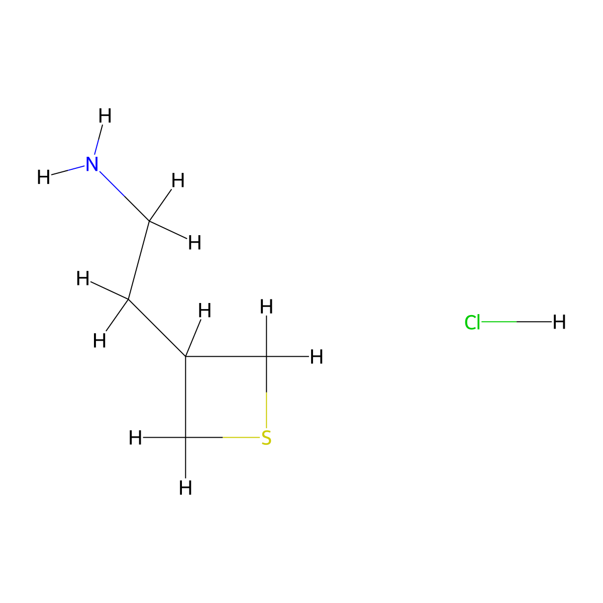 2-(Thietan-3-yl)ethan-1-amine hydrochloride molecular structure, CAS 3026712-76-2