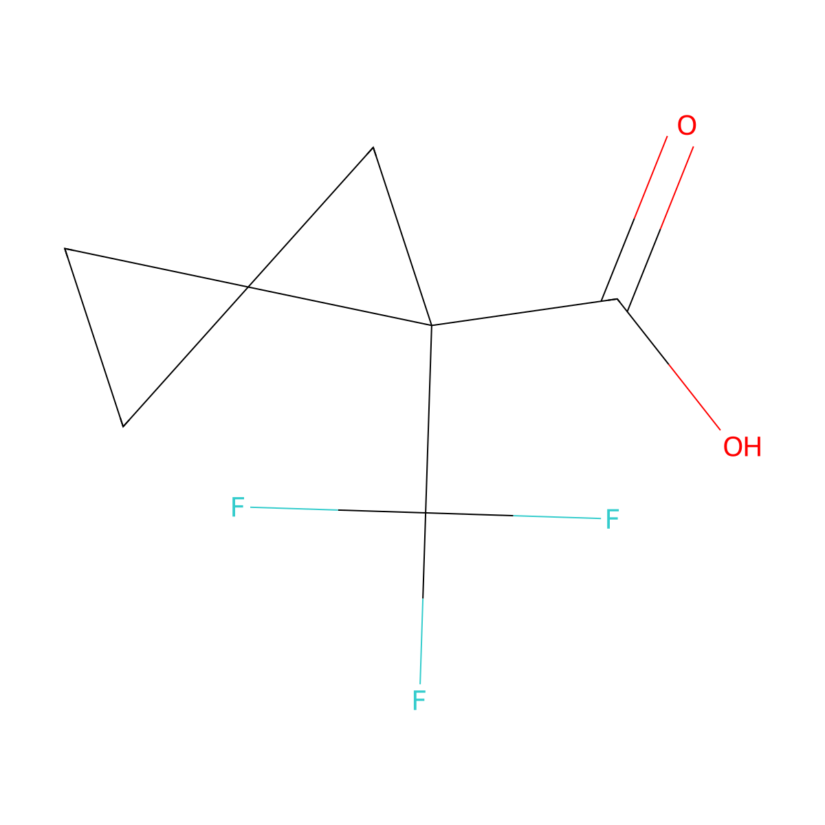 1-(Trifluoromethyl)spiro[2.2]pentane-1-carboxylic acid molecular structure, CAS 3026712-77-3