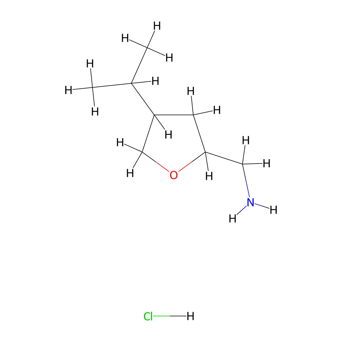 1-[4-(Propan-2-yl)oxolan-2-yl]methanamine hydrochloride molecular structure, CAS 3026712-80-8
