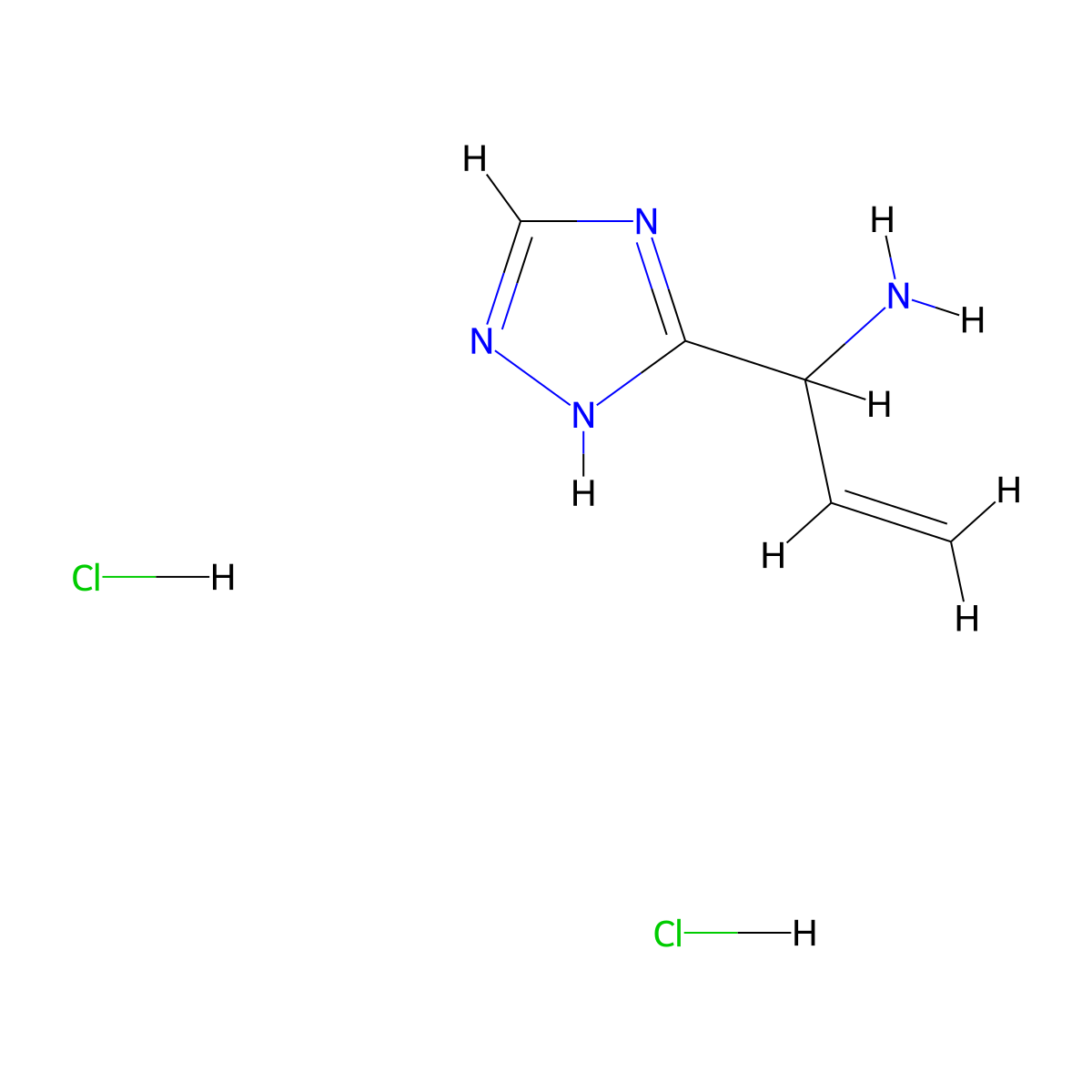 1-(4H-1,2,4-triazol-3-yl)prop-2-en-1-amine dihydrochloride molecular structure, CAS 3026712-81-9