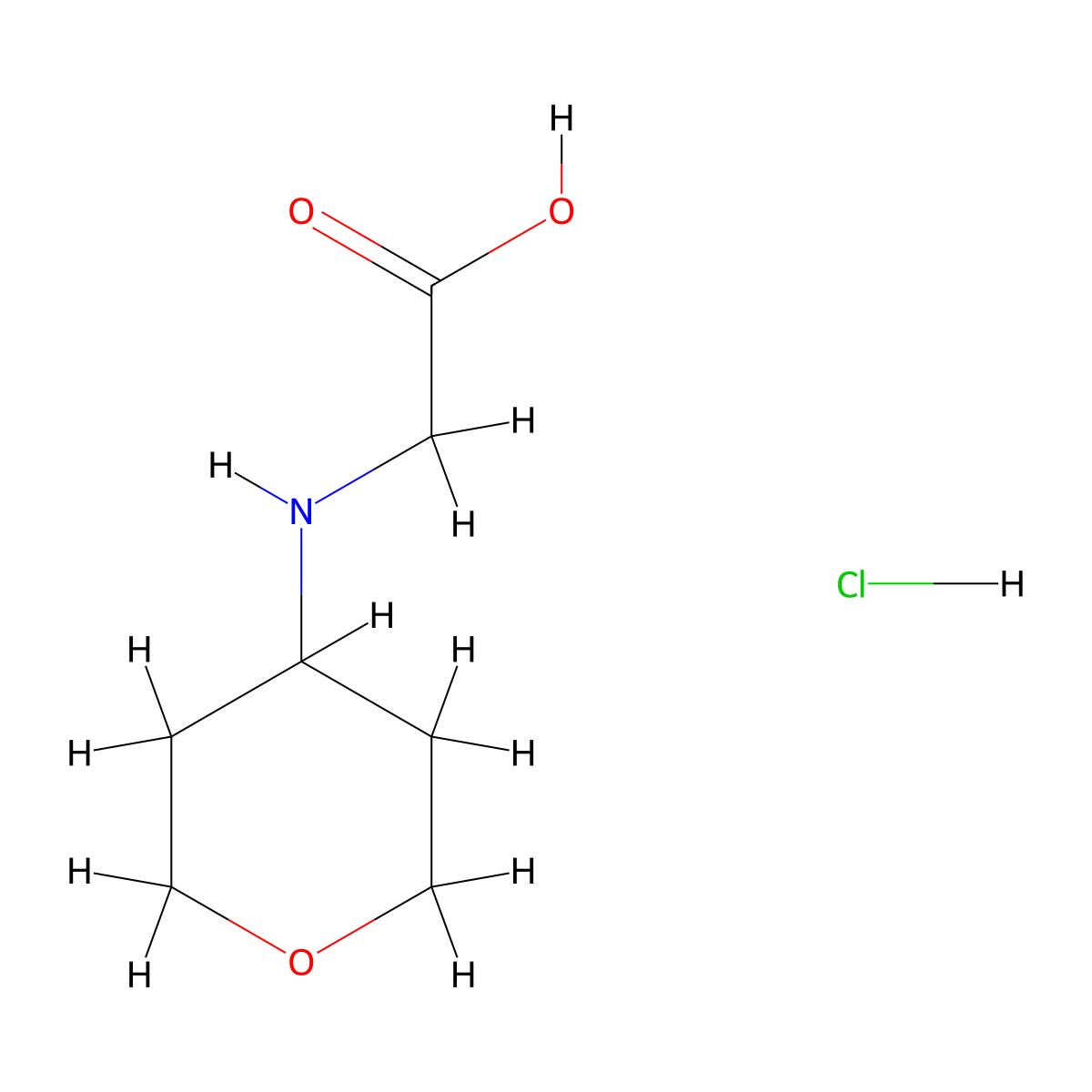 2-(Oxan-4-ylamino)acetic acid;hydrochloride molecular structure, CAS 3026712-84-2
