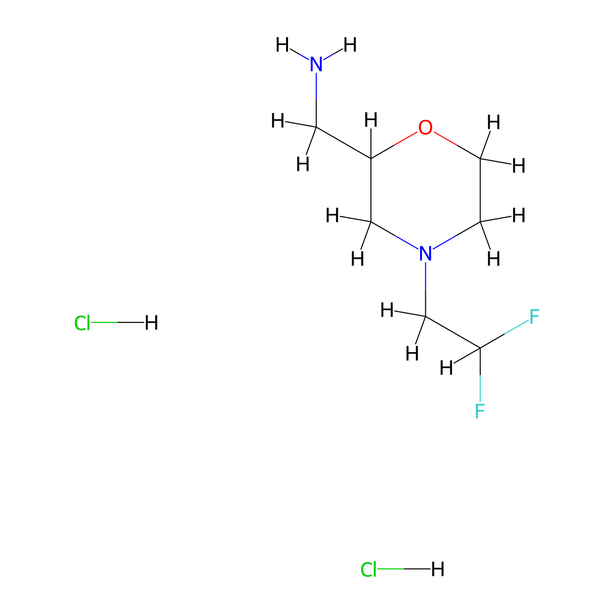 1-[4-(2,2-Difluoroethyl)morpholin-2-yl]methanamine dihydrochloride molecular structure, CAS 3026712-91-1