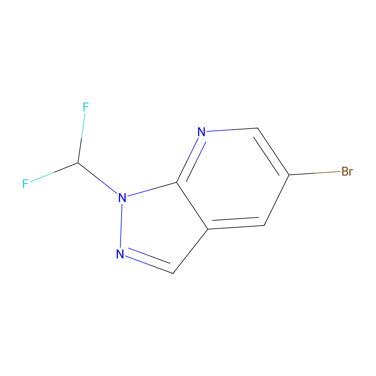 1H-Pyrazolo[3,4-b]pyridine, 5-bromo-1-(difluoromethyl)- molecular structure, CAS 3026712-92-2