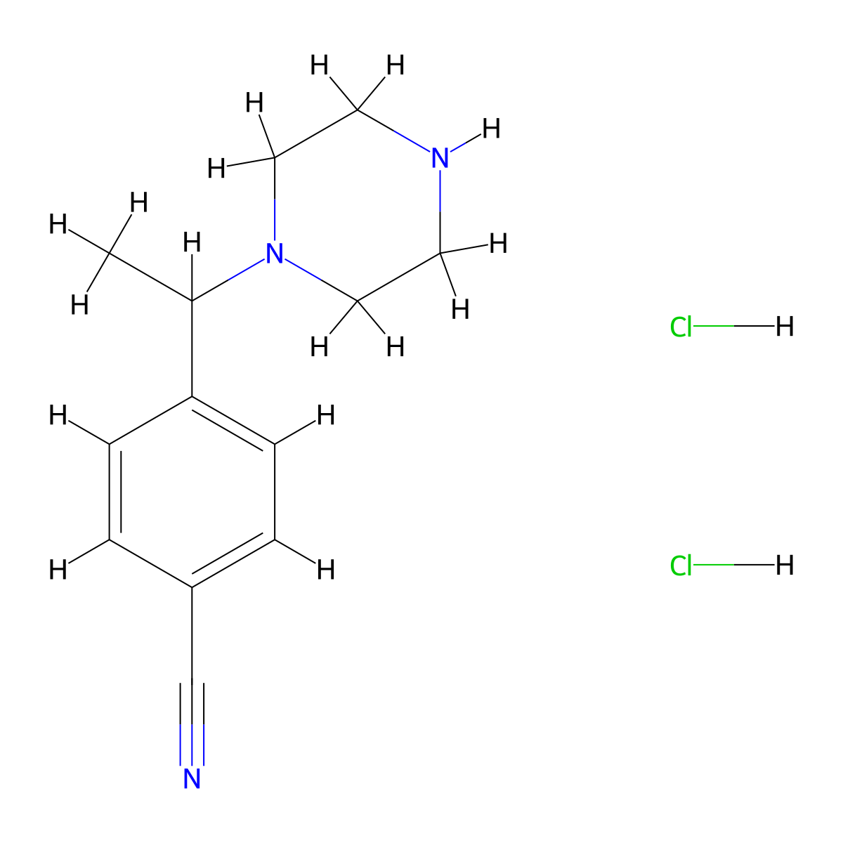 4-[1-(Piperazin-1-yl)ethyl]benzonitrile dihydrochloride molecular structure, CAS 3026712-93-3