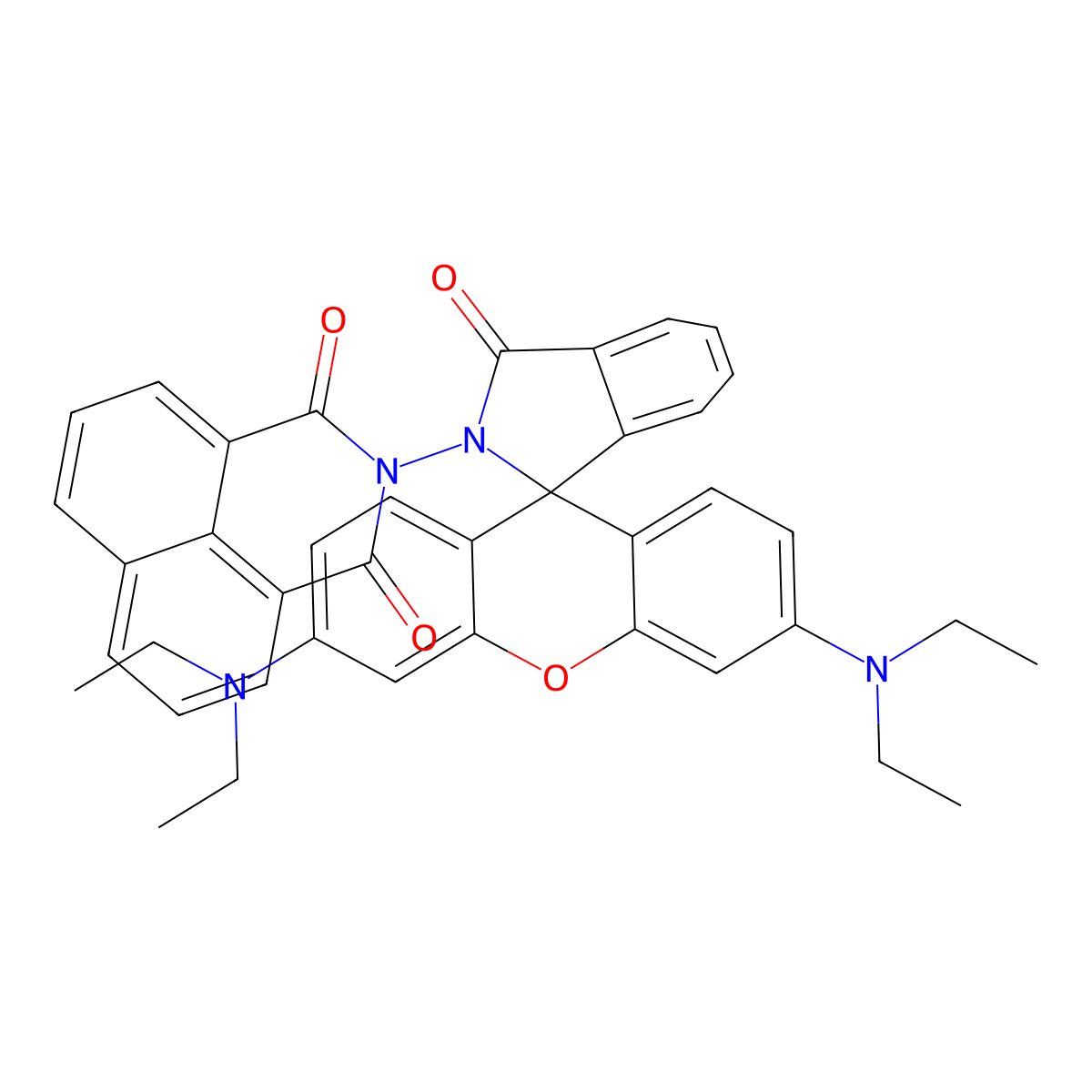 2-(3',6'-Bis(diethylamino)-3-oxospiro[isoindoline-1,9'-xanthen]-2-YL)-1H-benzo[DE]isoquinoline-1,3(2H)-dione molecular structure, CAS 3026713-04-9