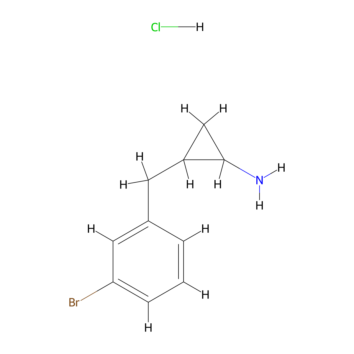 2-[(3-Bromophenyl)methyl]cyclopropan-1-amine hydrochloride molecular structure, CAS 3026713-07-2