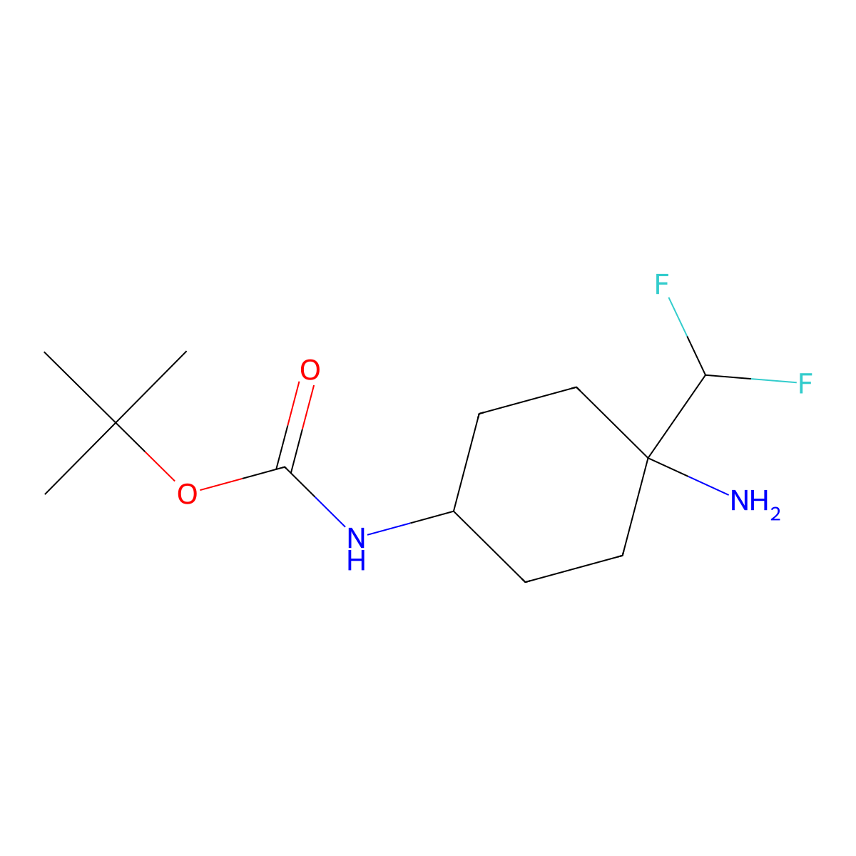 tert-butyl N-[4-amino-4-(difluoromethyl)cyclohexyl]carbamate molecular structure, CAS 3026713-11-8