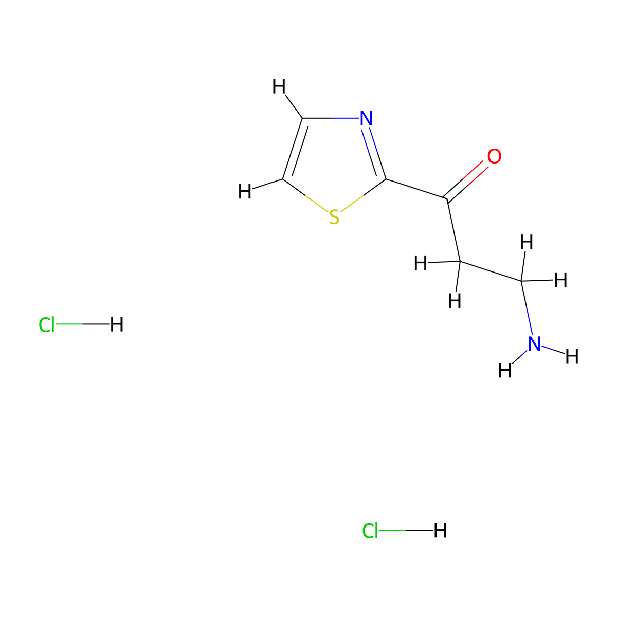 3-Amino-1-(1,3-thiazol-2-yl)propan-1-one;dihydrochloride molecular structure, CAS 3026713-13-0