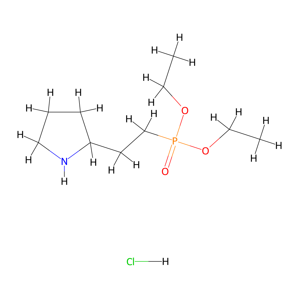 Diethyl [2-(pyrrolidin-2-yl)ethyl]phosphonate hydrochloride molecular structure, CAS 3026713-16-3