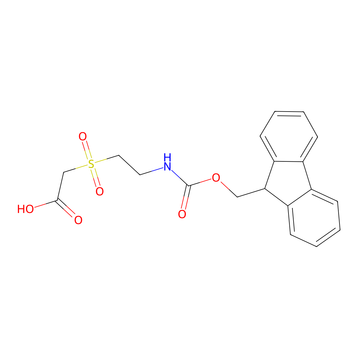 2-[2-({[(9H-fluoren-9-yl)methoxy]carbonyl}amino)ethanesulfonyl]acetic acid molecular structure, CAS 3026713-18-5