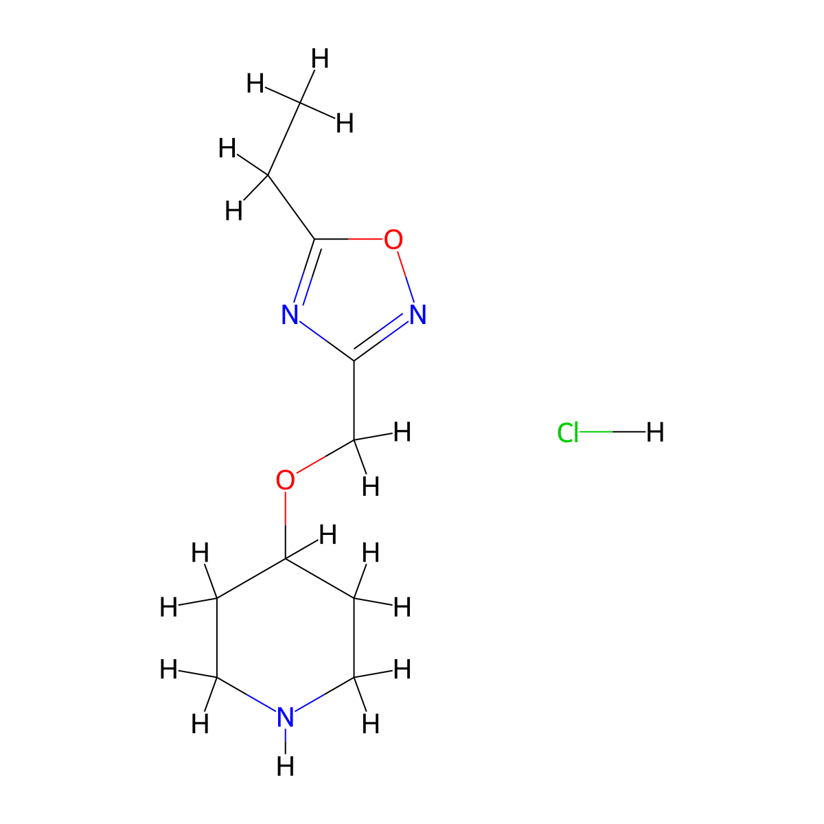 4-[(5-Ethyl-1,2,4-oxadiazol-3-yl)methoxy]piperidine hydrochloride molecular structure, CAS 3026713-23-2