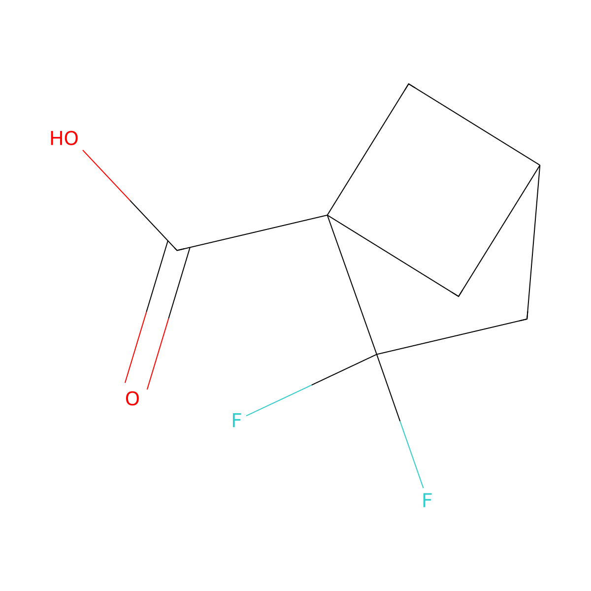 2,2-Difluorobicyclo[2.1.1]hexane-1-carboxylic acid molecular structure, CAS 3026713-28-7