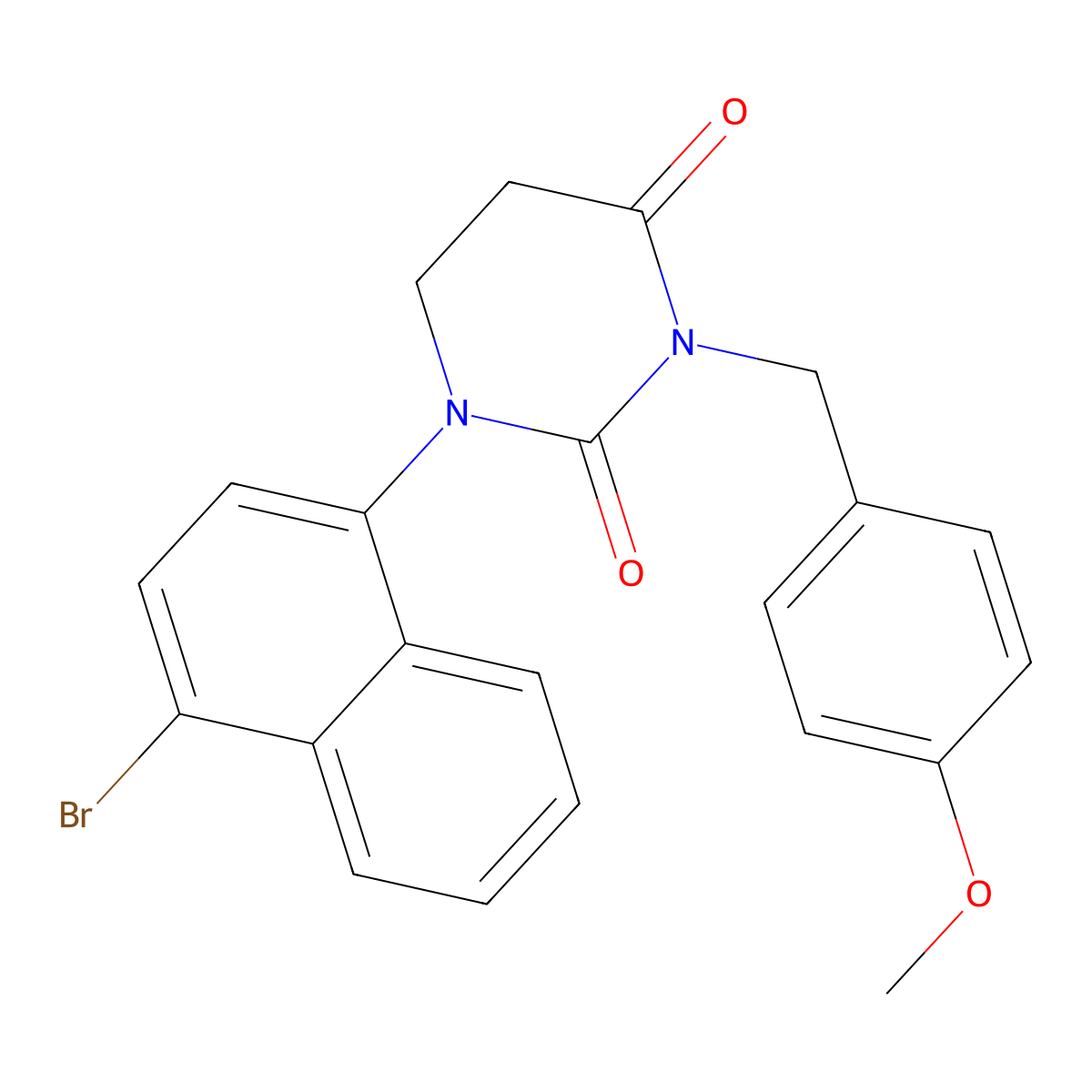 1-(4-Bromonaphthalen-1-yl)-3-(4-methoxybenzyl)dihydropyrimidine-2,4(1H,3H)-dione molecular structure, CAS 3026713-29-8
