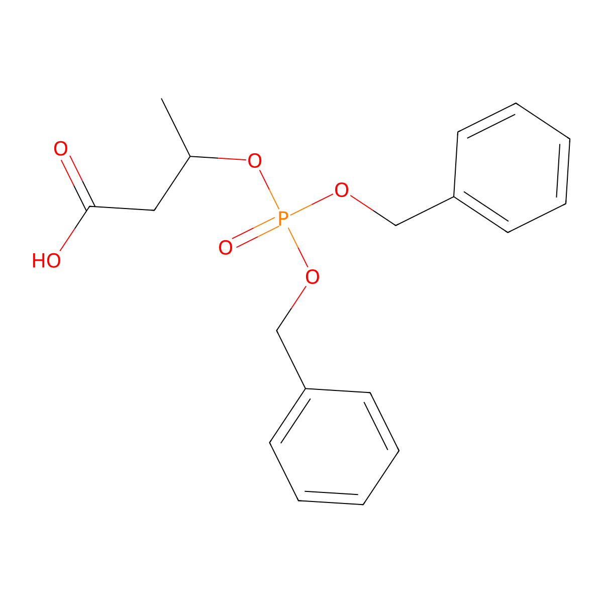 3-{[Bis(benzyloxy)phosphoryl]oxy}butanoic acid molecular structure, CAS 3026713-31-2