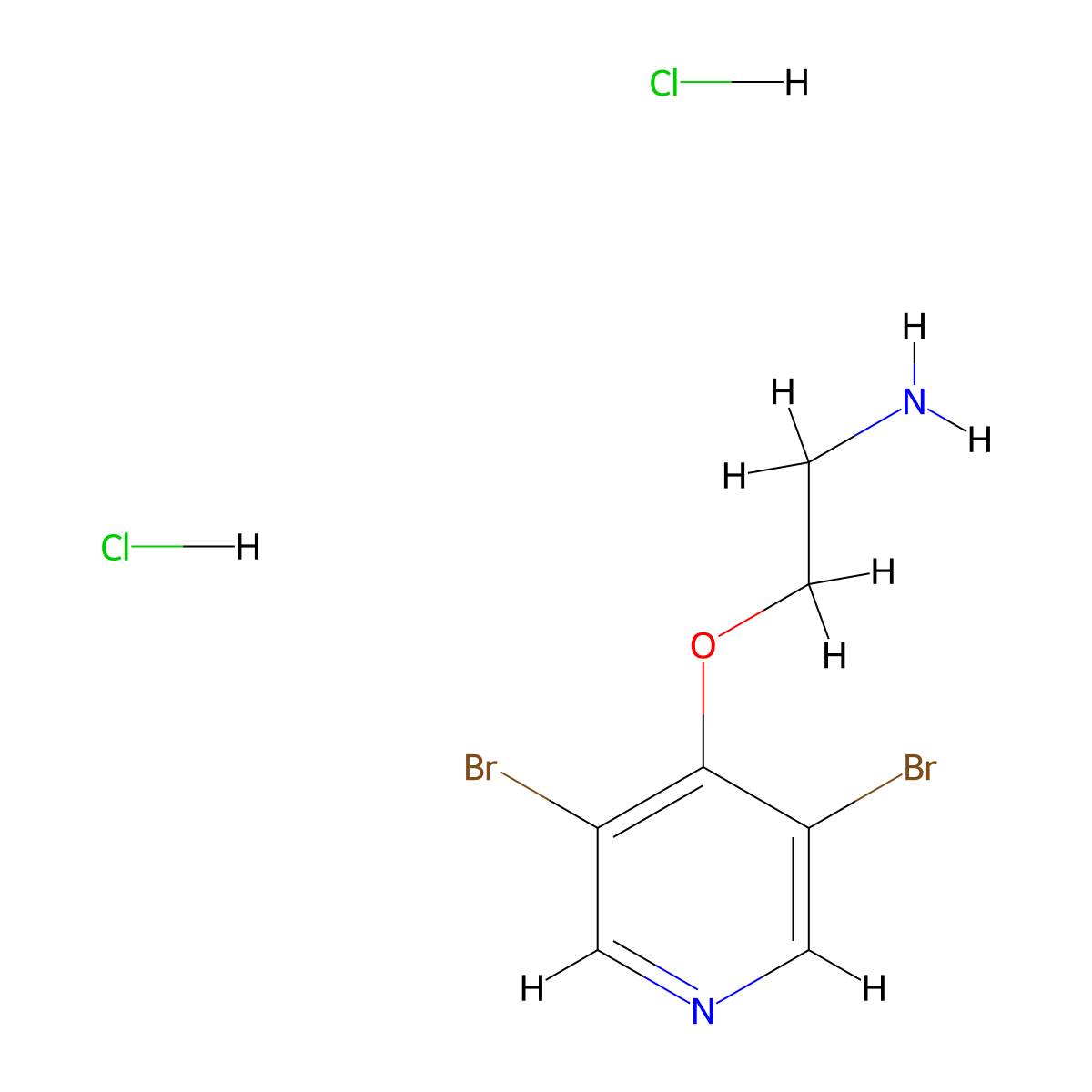 2-[(3,5-Dibromo-4-pyridinyl)oxy]ethanamine dihydrochloride molecular structure, CAS 3026713-33-4