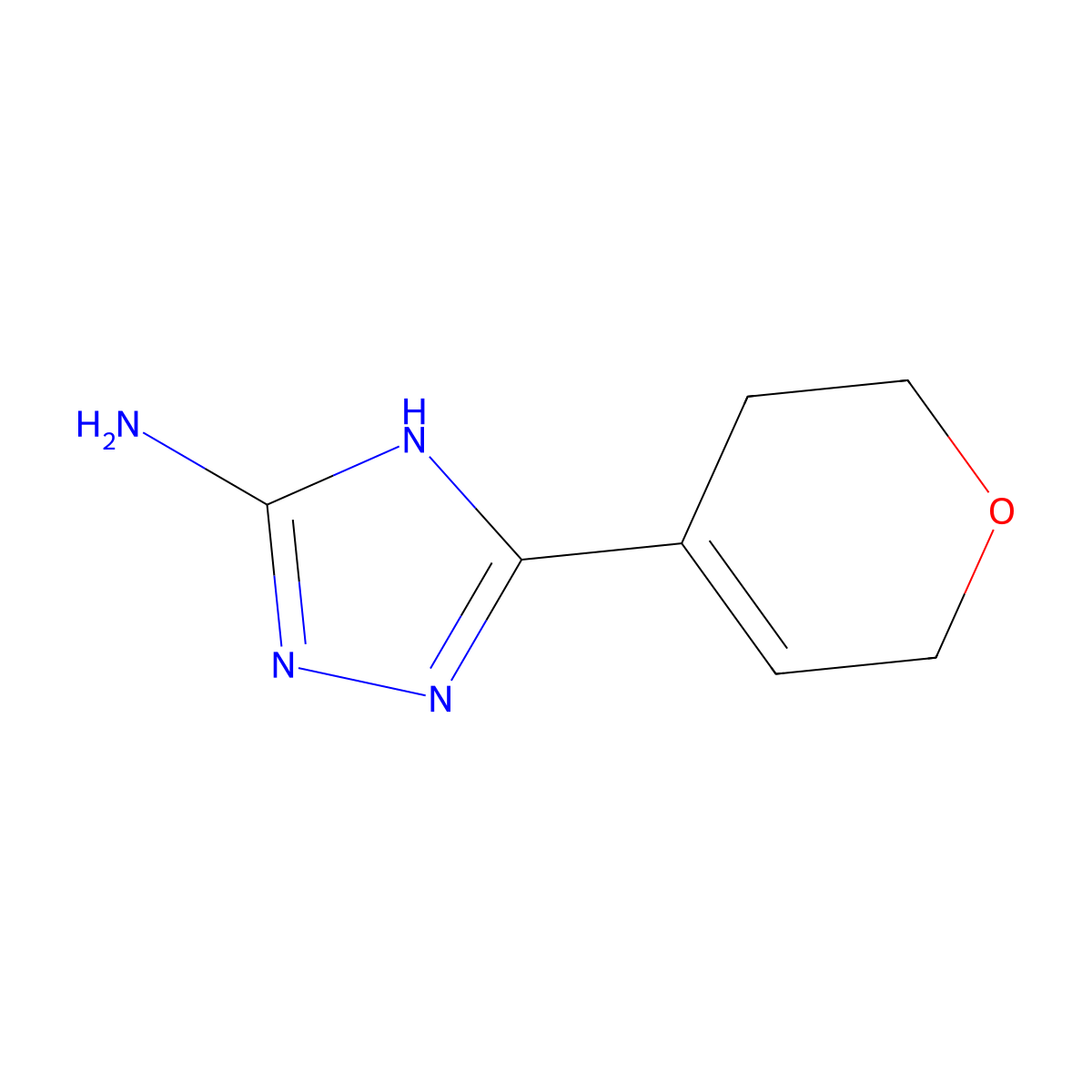 5-(3,6-Dihydro-2H-pyran-4-yl)-4H-1,2,4-triazol-3-amine molecular structure, CAS 3026713-39-0