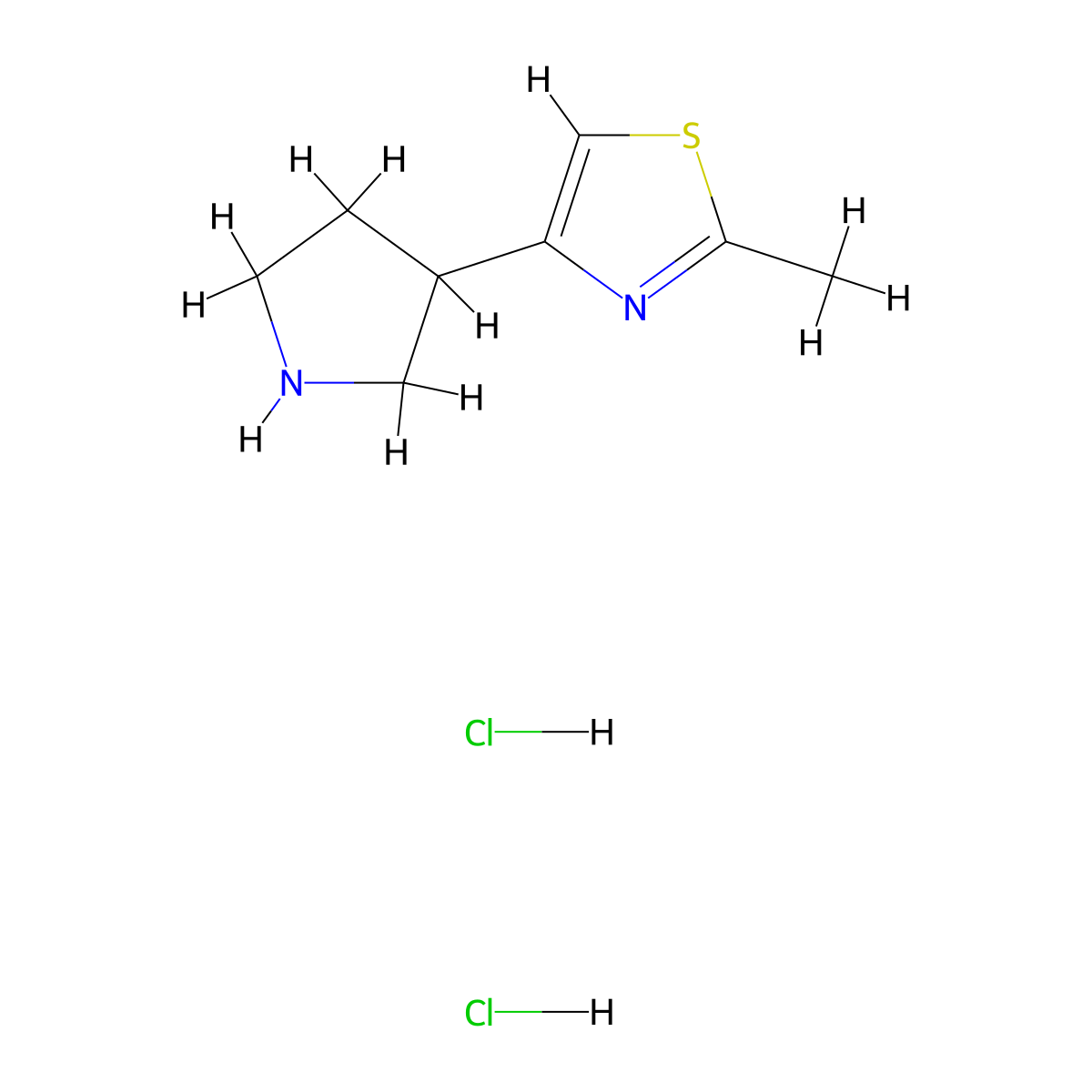 2-Methyl-4-(pyrrolidin-3-yl)-1,3-thiazole dihydrochloride molecular structure, CAS 3026713-43-6