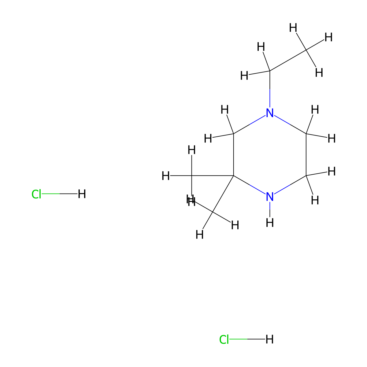 1-Ethyl-3,3-dimethylpiperazine dihydrochloride molecular structure, CAS 3026713-45-8