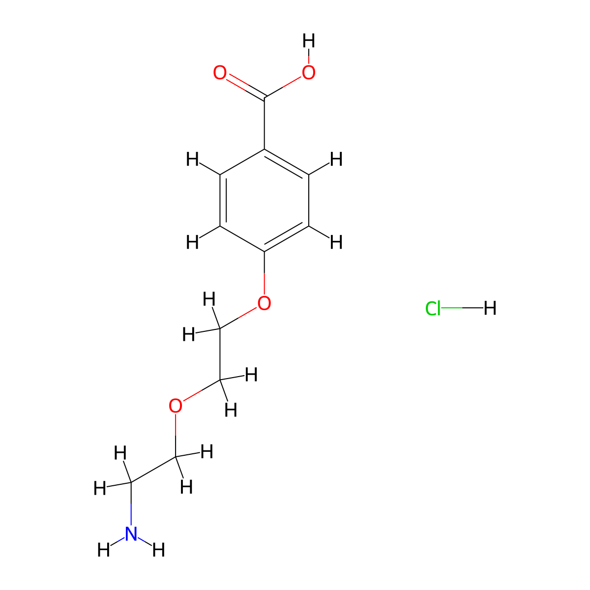 4-[2-(2-Aminoethoxy)ethoxy]benzoic acid hydrochloride molecular structure, CAS 3026713-48-1