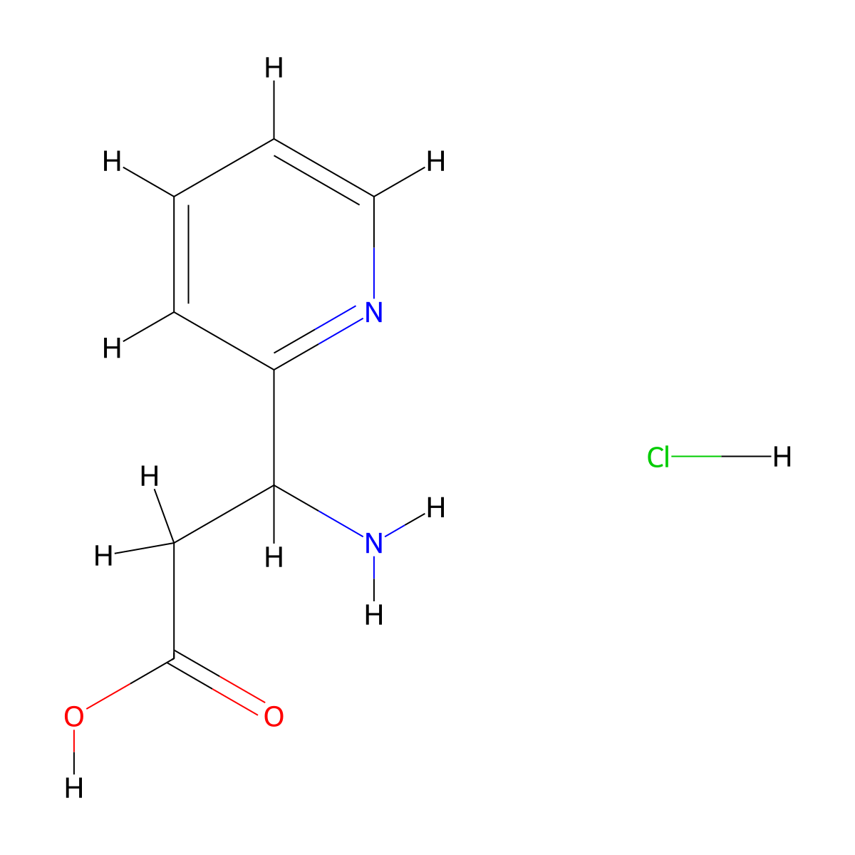 3-Amino-3-(pyridin-2-yl)propanoic acid hydrochloride molecular structure, CAS 3026713-54-9
