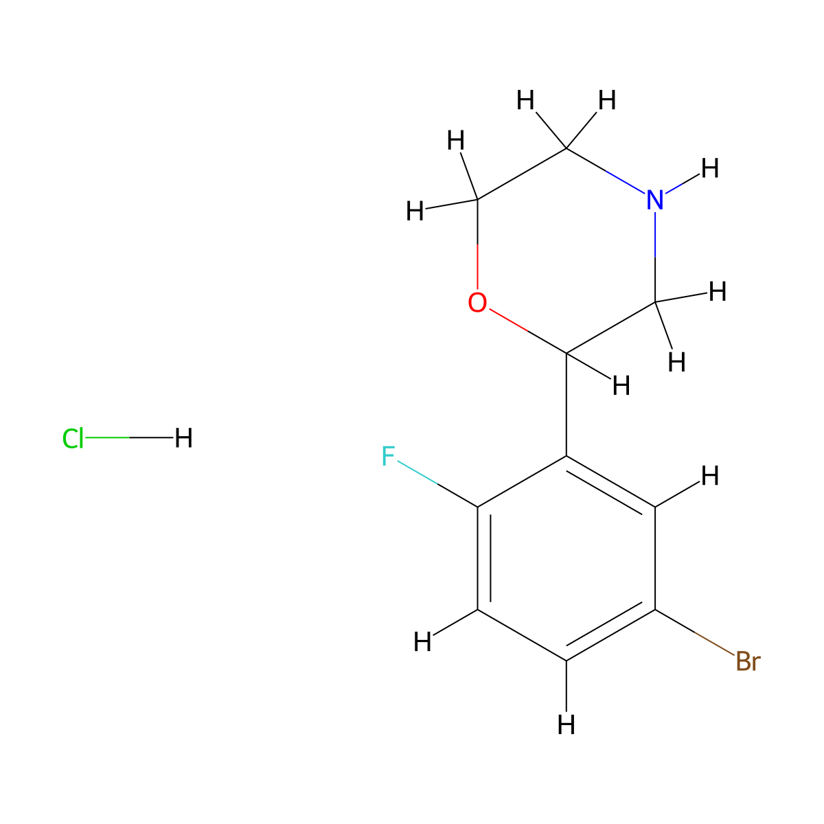 2-(5-Bromo-2-fluorophenyl)morpholine hydrochloride molecular structure, CAS 3026713-58-3