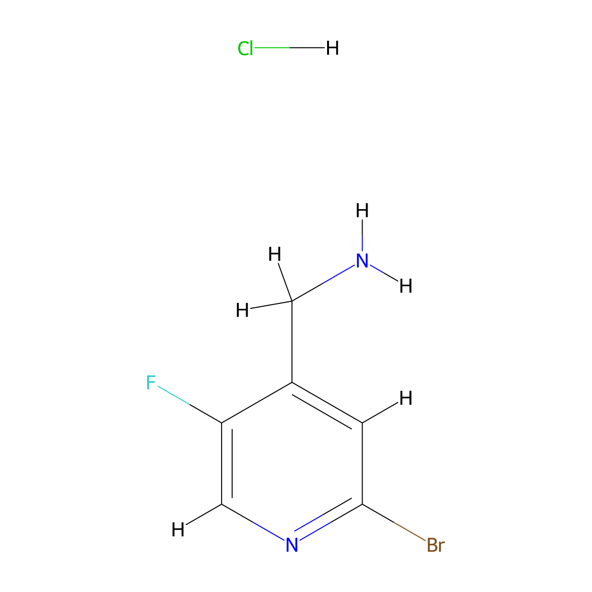 1-(2-Bromo-5-fluoropyridin-4-yl)methanamine hydrochloride molecular structure, CAS 3026713-64-1