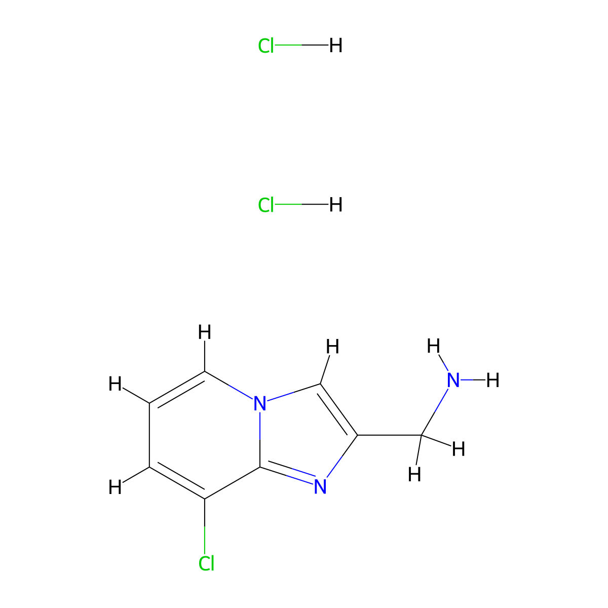 1-{8-Chloroimidazo[1,2-a]pyridin-2-yl}methanamine dihydrochloride molecular structure, CAS 3026713-69-6