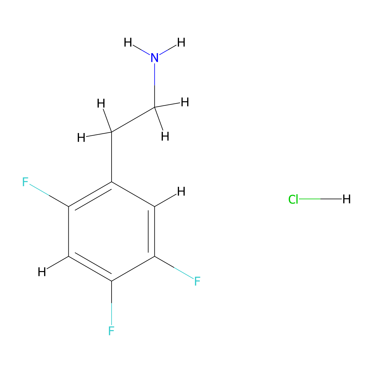 2-(2,4,5-Trifluorophenyl)ethan-1-amine hydrochloride molecular structure, CAS 3026713-73-2