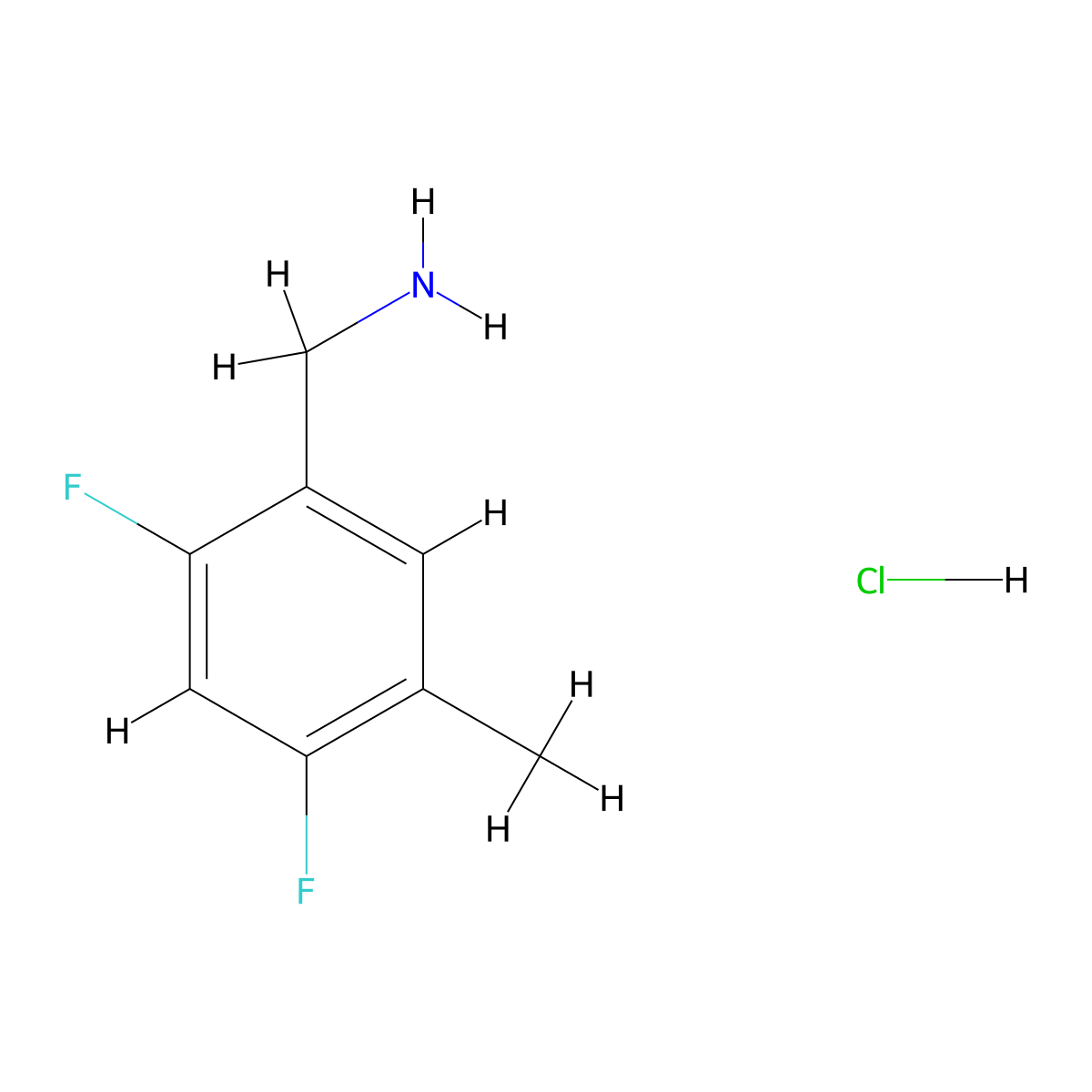 1-(2,4-Difluoro-5-methylphenyl)methanamine hydrochloride molecular structure, CAS 3026713-75-4