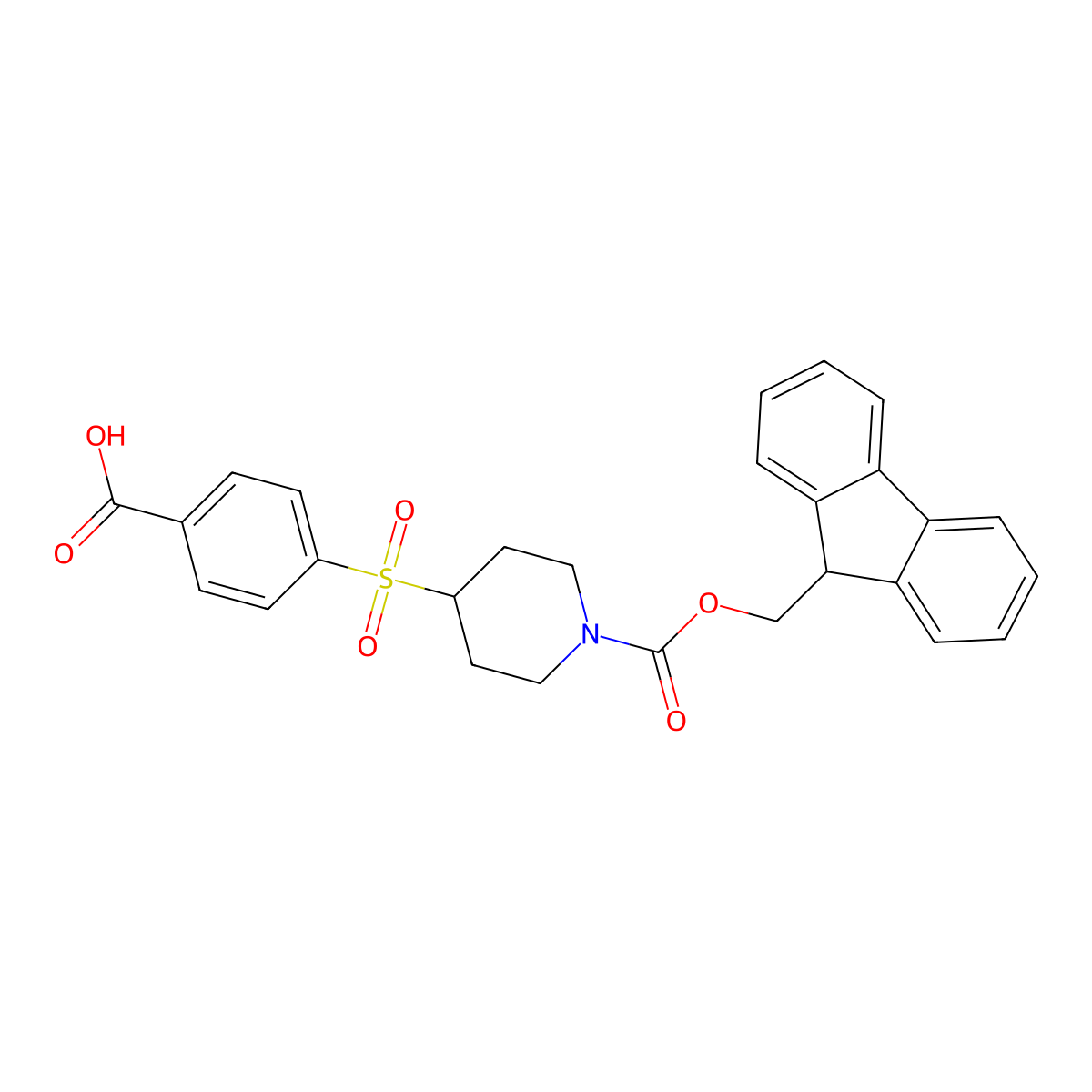 4-[(1-{[(9H-fluoren-9-yl)methoxy]carbonyl}piperidin-4-yl)sulfonyl]benzoic acid molecular structure, CAS 3026713-76-5